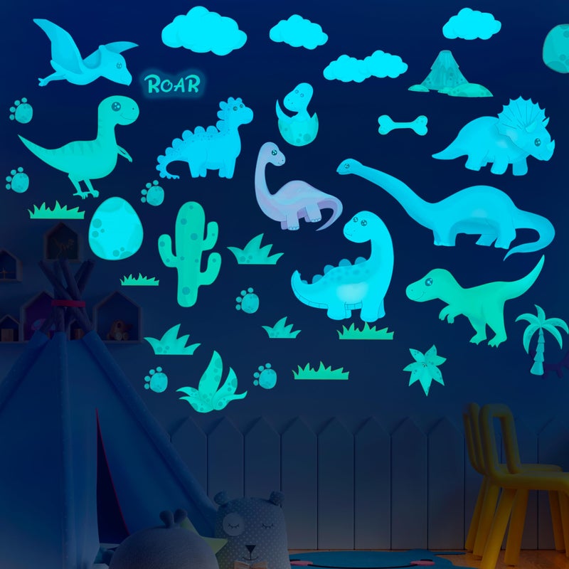 LIDERSTAR Dinosaur Room Decor Glow in The Dark Dinosaur Wall Decals for Boys Bedroom  Kids Wall Stickers Birthday Christmas Gift for Toddler. Dino Wall Decals for Nursery Room Dinosaur Toys - Image 4